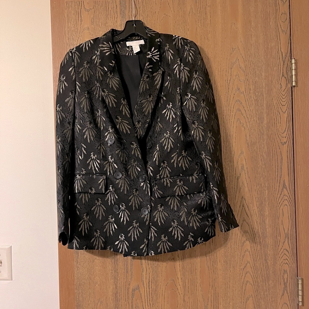 H & M Double-Breasted Black and Gold Women's Jacket